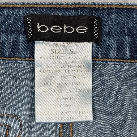 Vintage Y2K Bebe Maxi Cargo Jeans Womens Small Blue Stretch Denim Grunge Pockets - Picture 12 of 15